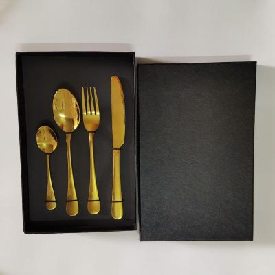 China Exquisite factory direct sales stainless steel tableware cutlery knife fork spoon tableware set exquisite gift box packaging for sale