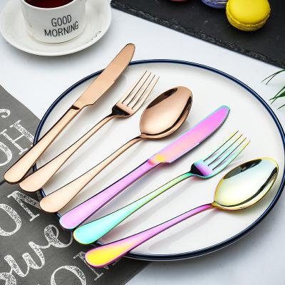 China Viable Hot Sale Stainless Steel Restaurant Steak Knife Dinnerware Set Household Hotel Knife and Exquisite Western Fork Set for sale