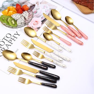 China 2023 Stainless Steel Viable Creative Stone Handle Teaspoon Stainless Steel Knife Tableware for sale