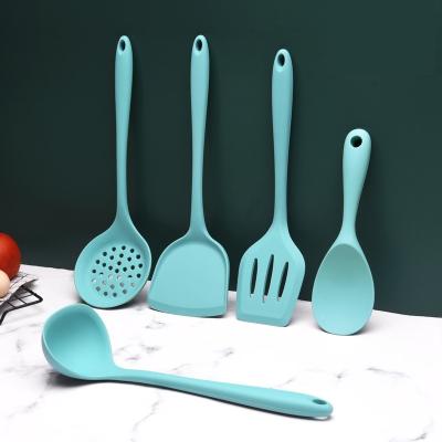 China Viable Stain Style Nordic Silica Gel Kitchenware Five-Piece Suit Cooking Shovel Spoon Non Stick Silica Gel Pot Spatula Kitchen Tools for sale