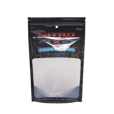 China Moisture Proof Custom Printed Transparent Black Plastic Aluminum Foil Window Food Wrap Holder Up Pouch With Zipper for sale