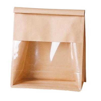 China Disposable Custom Window Toast Bread Bakery Packaging Bags Disposable Transparent Paper Bag for sale