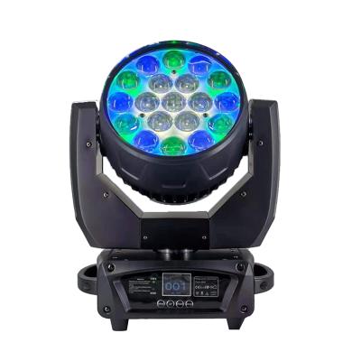 China Club DJ DMX 19x15W RGBW Nightclub Disco Stage Lighting Fixture 4 in 1 Zoom Wash Light Led Moving Head for sale