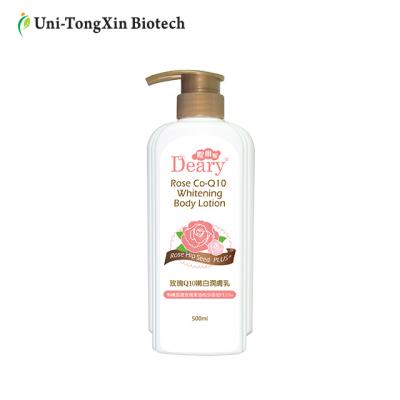 China Deary Brightening Rose Q10 Whitening Organic Body Lotion 500ml , OEM&ODM Available for sale