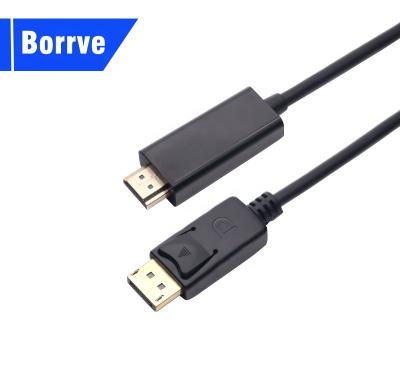 China Car Borrve Gold Plated 4K 60HZ 30Hz Displayport to HD-MI Adapter Male to Male 1.8M HDTV 1.2 DP 1.4 to HD Cables for sale