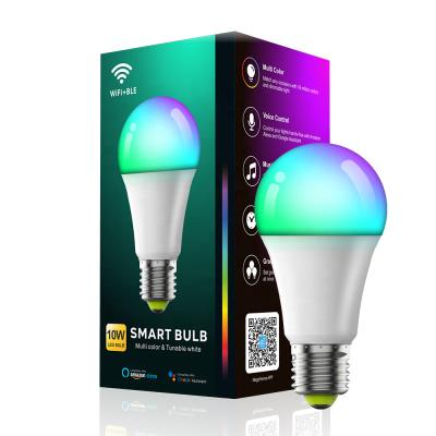 China High Brightness TUYA 2020 Voice Control Smart Wifi E27 9W LED Remote Control Energy Saving Bulb Light Wifi LED Bulb With Google Assistant for sale