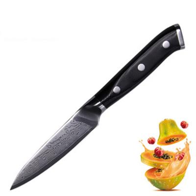 China Viable Professional Japanese Steel Serving Damascus Knife Paring Knife Okapi With Pakka Wood Handle for sale