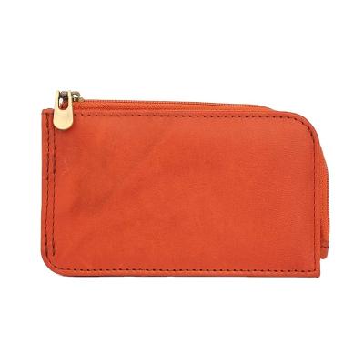 China RFID Leather short women's wallet RFID top layer cowhide holding bag multi-card position simple money clip card bag coin wallet for sale