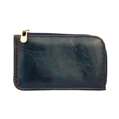 China RFID Leather short women's wallet RFID top layer cowhide holding bag multi-card position simple money clip card bag coin wallet for sale