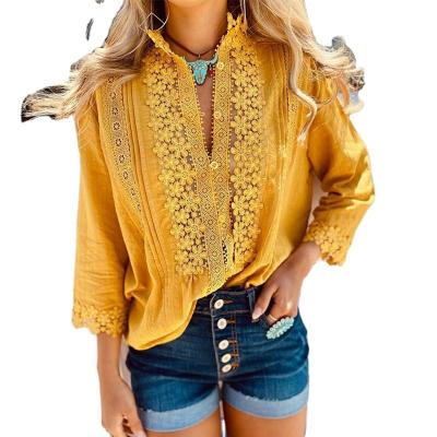 China Casual Sequin Blouse Women Shirts Long Sleeve O Neck Breathable Soft Saree Blouse For Fall Fashion Women Clothes for sale