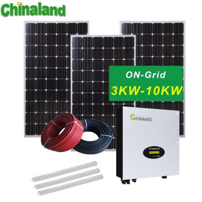 China Home Solar System 3KW 5KW 10KW Home On Grid Solar Panel System Grid Tied Solar System For House Appliance for sale