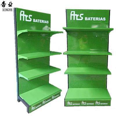 China Single Sided Supermarket Shelf Green Display Rack Supermarket Shelf Grocery Store Shelves Gondola for sale