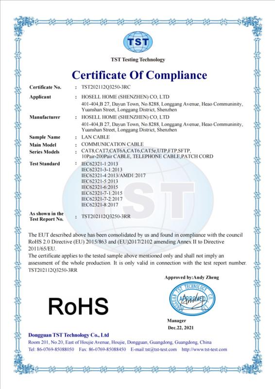 RoHS - HOSELL HOME (SHENZHEN) CO.,LTD.