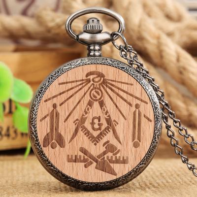 China Retro Freemasonry Quartz Antique Masonic Watch Watches Full Necklace Chain Clock Pendant Hunter Pocket Watch Gifts for sale