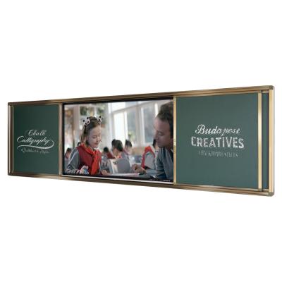 China Education.Training.Office Smart Classroom Chalk Board Magnetic Interactive Back and forth Board Sliding Blackboard for sale