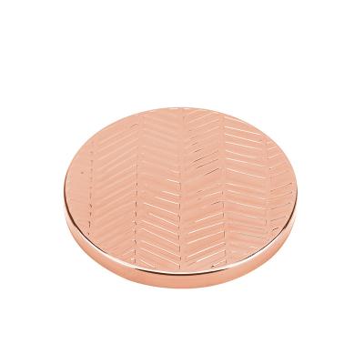 China Non Spill Metal Lids For Wholesale Luxury Electroplating Candle Jars Lid Candle Glass Metal Lid for sale