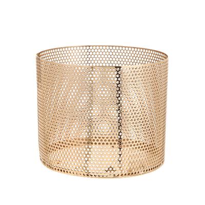 China Wholesale Home Decoration Hot Selling Pattern Aromatherapy Candle Container Cup Wrought Iron Hollow Ornament Candle Holder for sale