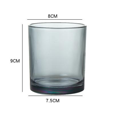 China Home Decoration 80mm*75mm*90mm Transparent Candle Jar Warm Decoration Clear Glass Scented Candle Jar for sale