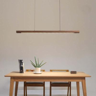 China Modern Zhongshan Long Modern Minimalist Solid Wood Led Living Room Bar Table Dining Lamp Led Chandelier Linear Light Bar for sale