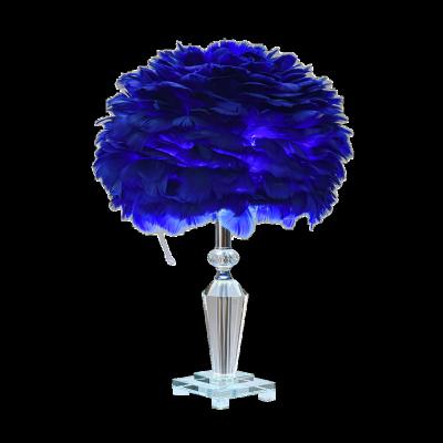 China Zhongshan decorative led table feather lamp bedroom table lamp home study hotel bedside modern desk light for sale