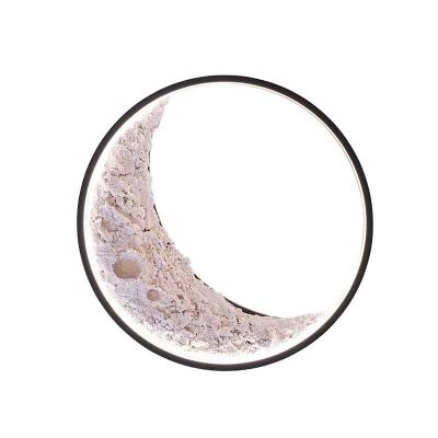 China Zhongshan garden outside design stair wall lights for outdoor home lighting led sconce garden night 3D moon wall lamp for sale