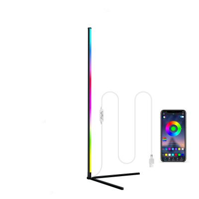 China Zhongshan Modern APP Remote Control Decorative Tripod Color Changing Nordic Modern Corner Led RGB Floor Lamp For Home Stand Light Floor Lamp for sale