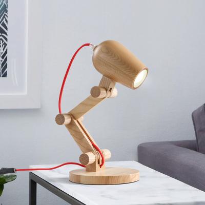 China Zhongshan Modern Portable Light Fixture Kids Bedroom Night Light Designer Decorative Smart Bedside Modern Wood Wireless Led Table Lamp for sale