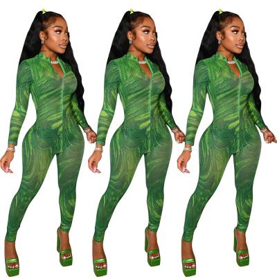 China Hot Selling Anti-Wrinkle BAZAI Multi One Piece Green Spandex Jumpsuit Mono Jumpsuit Women Sport Jumpsuit Yoga for sale