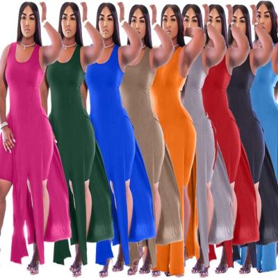 China Anti-pilling BAZAI plus size 2021 new arrival sleeveless two piece sets women 2 piece pants fashion casual outfits for sale