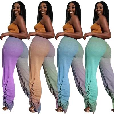 China Anti-wrinkle BAZAI Amazon woman pants progressive pleated loose trousers Pantalones de mujer 4 colors for sale