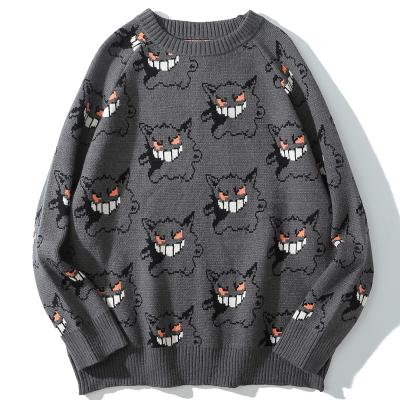 China Oversized Men's Sweater Fashion Anime Hip Hop Streetwear Mens Clothing Spandex Breathable O-Neck Pullover Plus Size Sweaters for sale