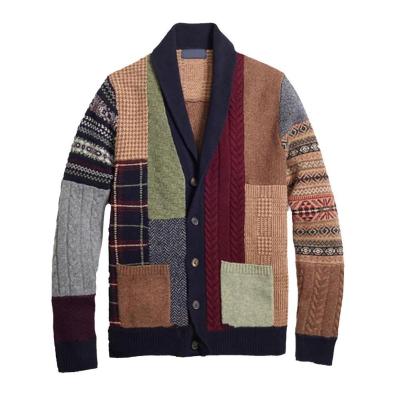 China men Autumn Winter Long Casual Warm Anti-wrinkle knitting patchwork coat sweater Jumper Sleeve Buttons Cardigan Ethnic for sale