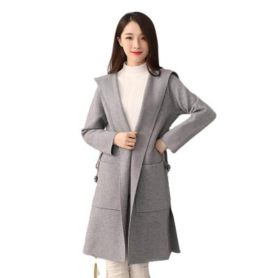 China 2021 Winter Breathable Computer Knitted Belts Women's Sweater Coat Women's Belts Hooded Coat Long for sale