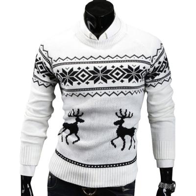 China Anti-Wrinkle Mens Sweater Christmas Thin Knitted Warm Coat Long Sleeves Acrylic Wool Sweaters Men Round Neck Sweaters Mens Clothing for sale