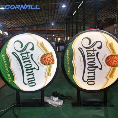 China Shopping Mall Circular Led Advertising Round Signage Light Box Led Sign Outdoor Acrylic Vacuum Forming Light Box for sale