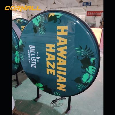 China Shopping mall outdoor round led logo display thermoforming light box led street lamp advertising light box for sale