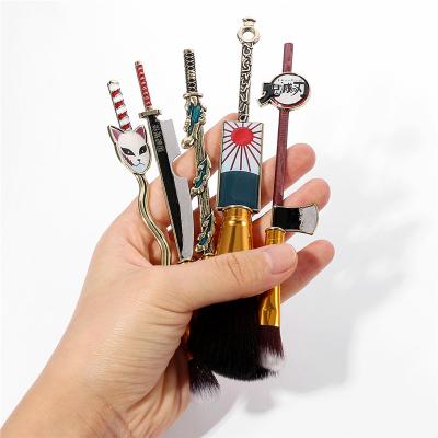 China Makes Apply Makeup Demon Slayer Metal Anime Makeup Brush Kimetsu No Yaiba Anime Customized Make Up Brushes for sale