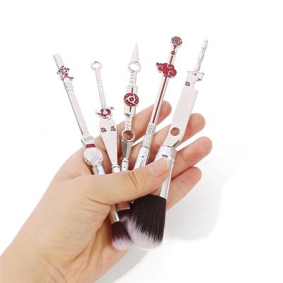 China Angular Blush 5pcs Anime Makeup Brush Set Synthetic Fluffy Eyeshadow Brush For Girls Makeup Brush Gift for sale