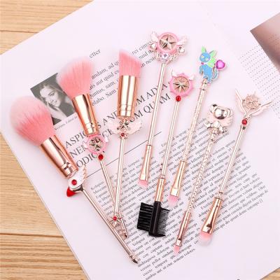 China Carry Makeup Brush Cute Anime Star Stick Card Magic Wand Bird Rabbit 8 Pcs Cardcaptor Sakura Face Order Makeup Brush Set for sale