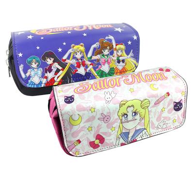 China Waterproof for Office 2 Styles Pretty Soldier Sailor Moon High Capacity Canvas Anime Pencil Bag for sale