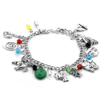 China The Other Hot Sale Clock Lion Bracelet Women Fashion Wristband Mirror Castle Princess Charm Bracelet Moana Roses for sale