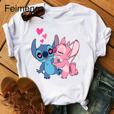 China Breathable Fashion Cartoon Dot Man Female Printed Cute T-shirt Women's Dot T-shirt for sale