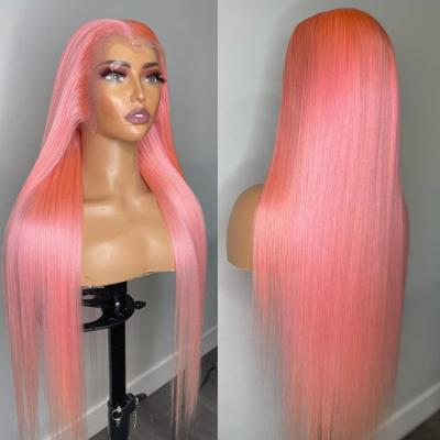 China ALL TEXTURE Honey Pink Human Hair Wigs Pre-Plucked 13x4 Lace Front Human Hair Wigs 4x4 Lace Closure Blue Blonde Cheap Wigs 10-30