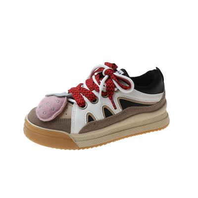 China China supplier winter school fashion CUSHIONING step up fruit decoration plush cutiefly sneakers lace style walking shoes for sale