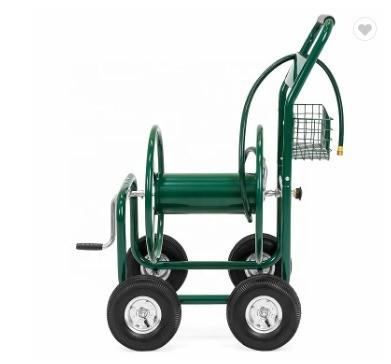 China Stainless Steel Metal Garden Water Hose Reel Cart for Clean House and Watering Flowers for sale