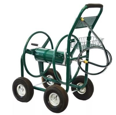 China Steel Material Garden Hose Reel Cart The Ultimate Space-Saving Tool for Easy Handling for sale