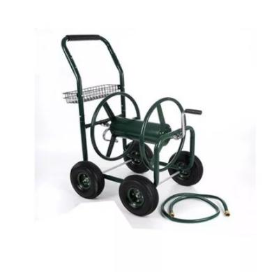 China Clean House Water Flower Four-wheel Garden Hose Reel Cart with Metal Body Structure for sale