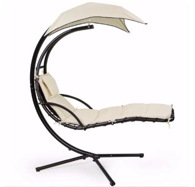 China Outdoor Activity Garden Patio Swing Chaise Lounge Chair with Metal Hanging Canopy Bed for sale