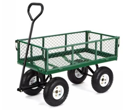 China Heavy Duty Steel Mesh Firewood Cart with 4 Wheels Dimension L x W x H 86*46*85 500LBS for sale