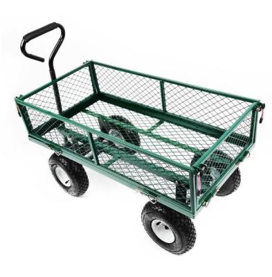 China Heavy Duty Cart Yard Garden Utility Wagon Dump Trailer Steel With 17KG Capacity for sale